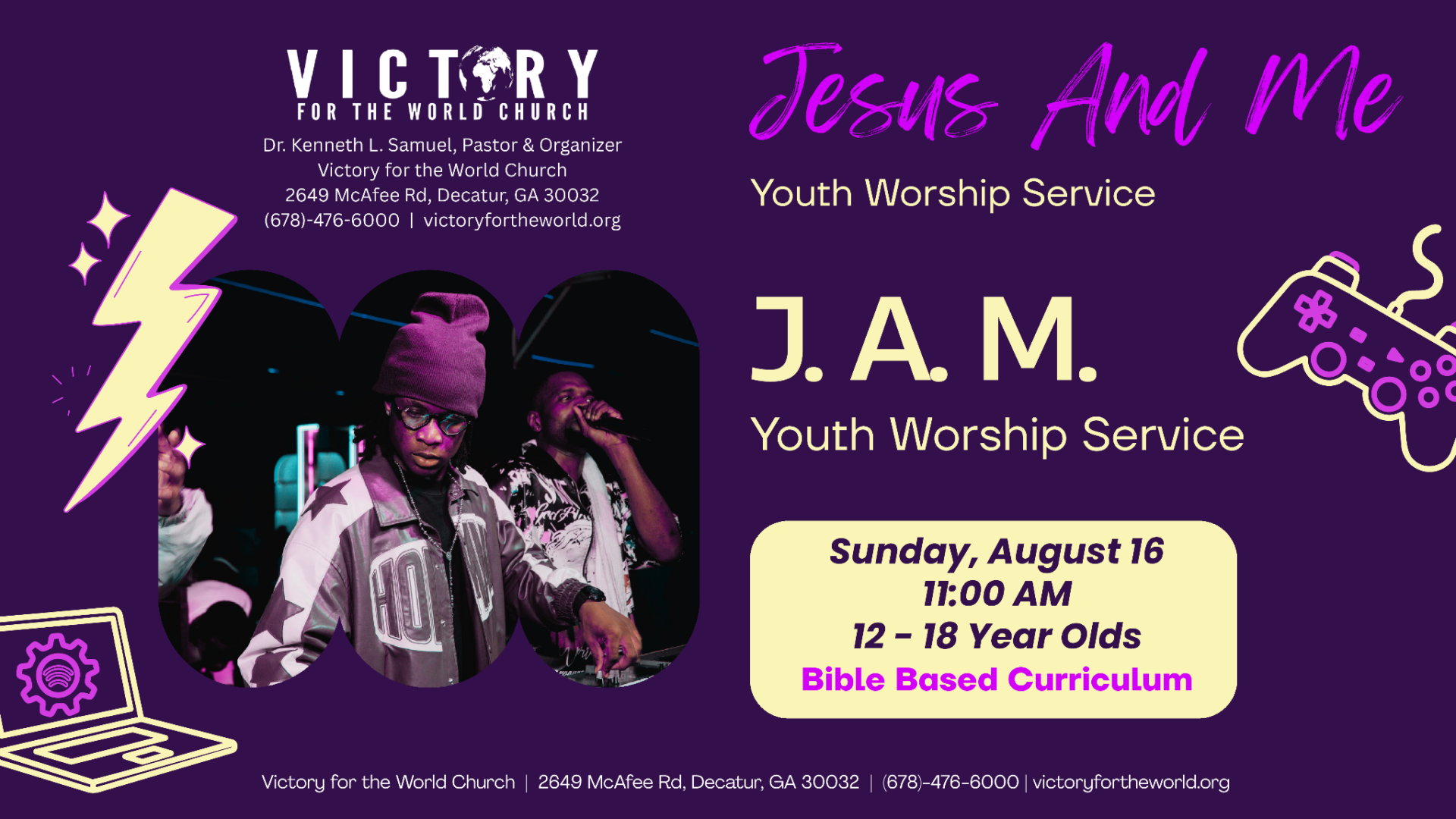 A flyer announcing a Sunday school event called JAM.